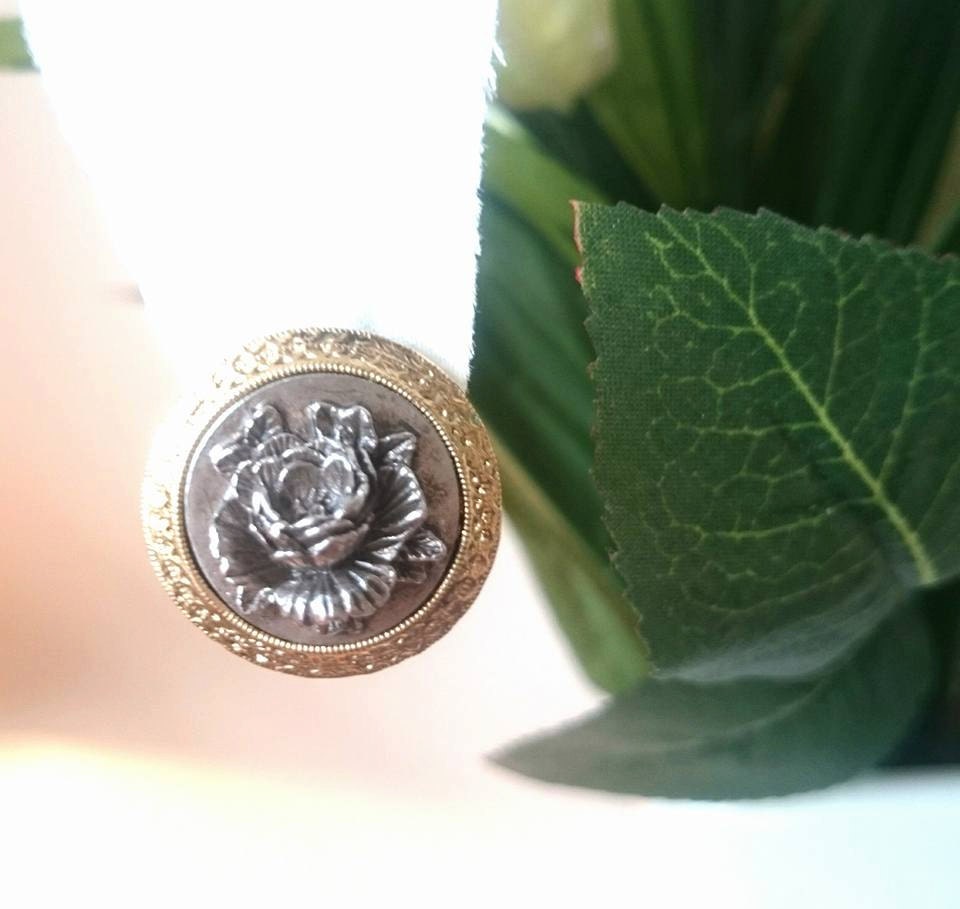 Vintage Floral Rose Clip On Earrings, Gold & Silver Tone