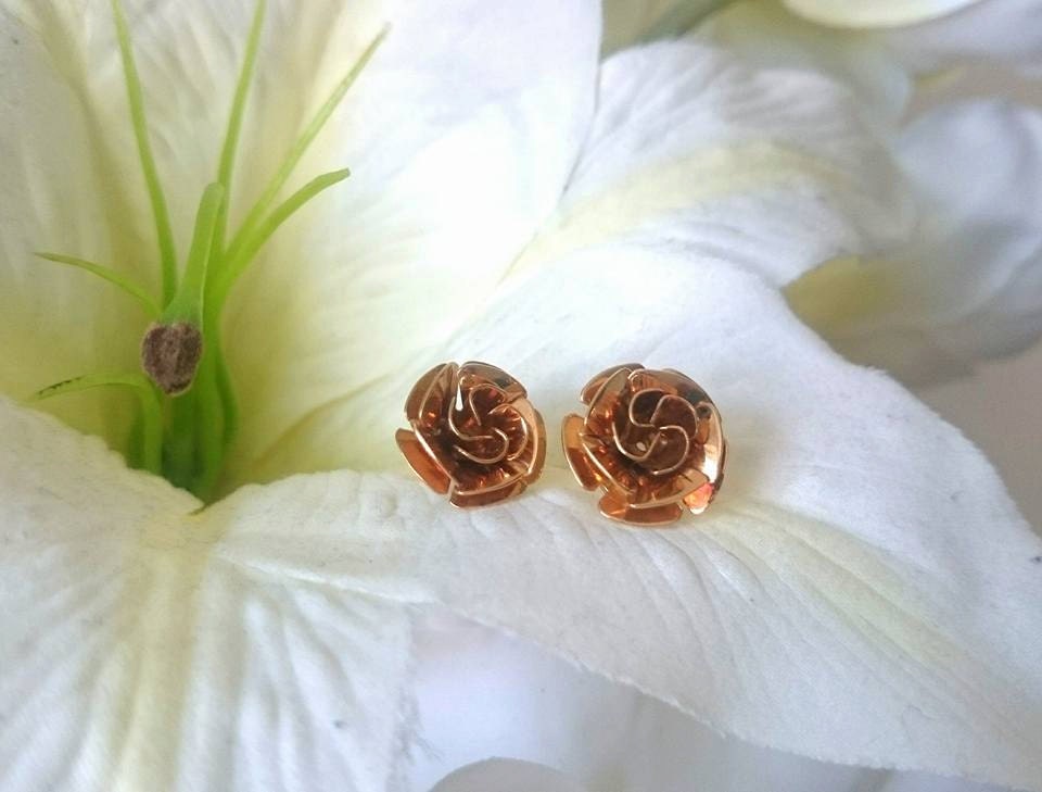 Vintage Gold Tone Rose Brooch and Clip-on Earring Set, Beatties Boxed Jewellery