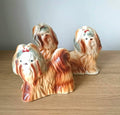 Vintage Yorkshire Terrier Figurine Set  Kitsch Dog Ornaments, Collectible Animals
