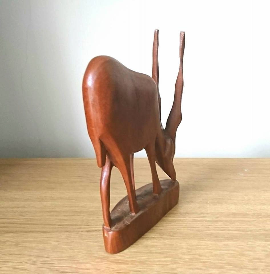 Vintage Wooden Hand Carved Gazelles - Impalas - Antelopes African figurine Teak African Home Decor Kenya