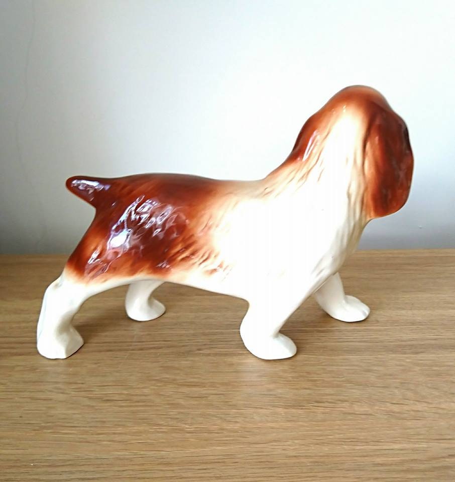 Vintage Ceramic Dog Figurine - Setter Pointer Style, Collectible Pottery