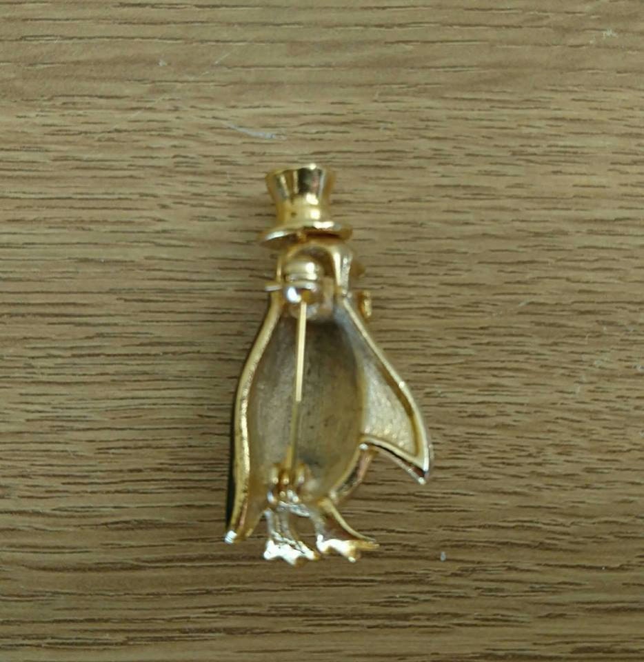Vintage Brooch Clown Pin Dress Pin Gold Clown Pin Dress Clip  Bird Brooch Gold Clown Brooch Jewelry Gold Rhinestones Brooch Novelty Brooch