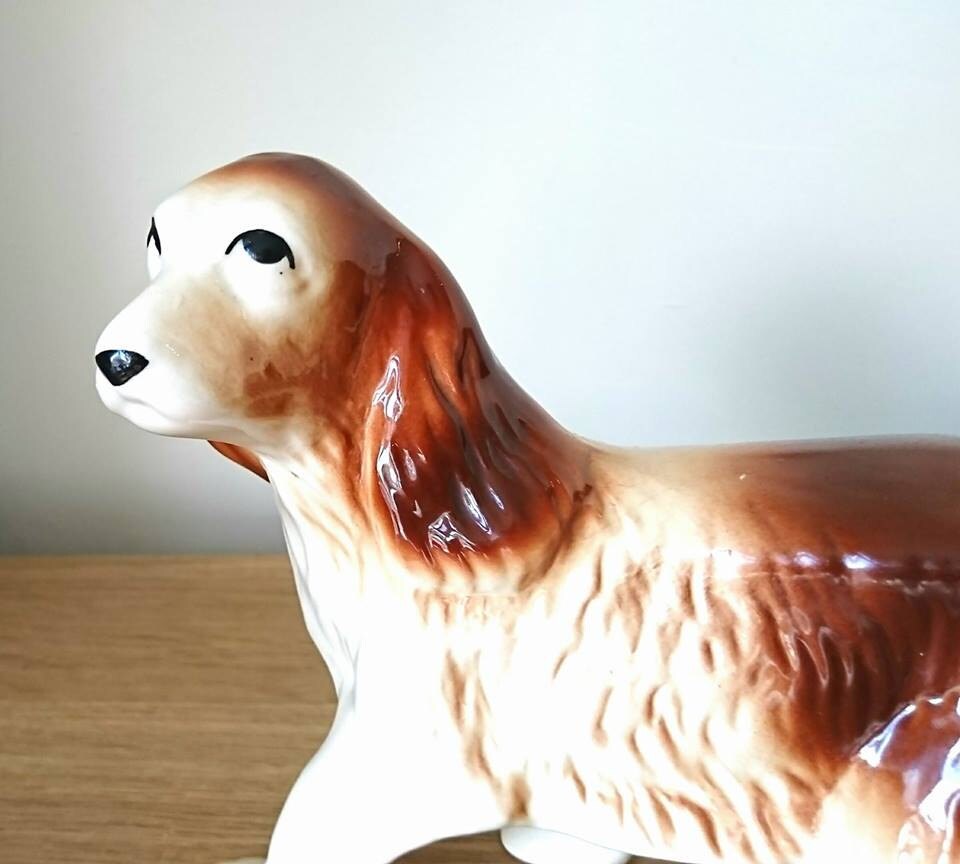 Vintage Ceramic Dog Figurine - Setter Pointer Style, Collectible Pottery