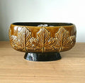 Vintage Sylvac Posy Vase, Forest Brown Sycamore Leaf Design, 1960s