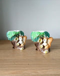 Vintage Hornsea Fauna Squirrel Vase Pair, Kitsch Planter No. 26