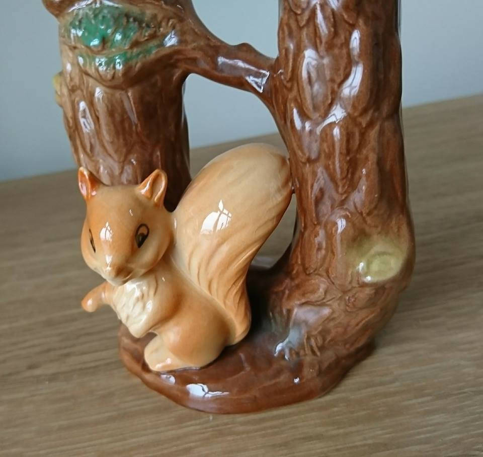 Vintage Hornsea Fauna Squirrel Vase, Royal England Planter No. 48