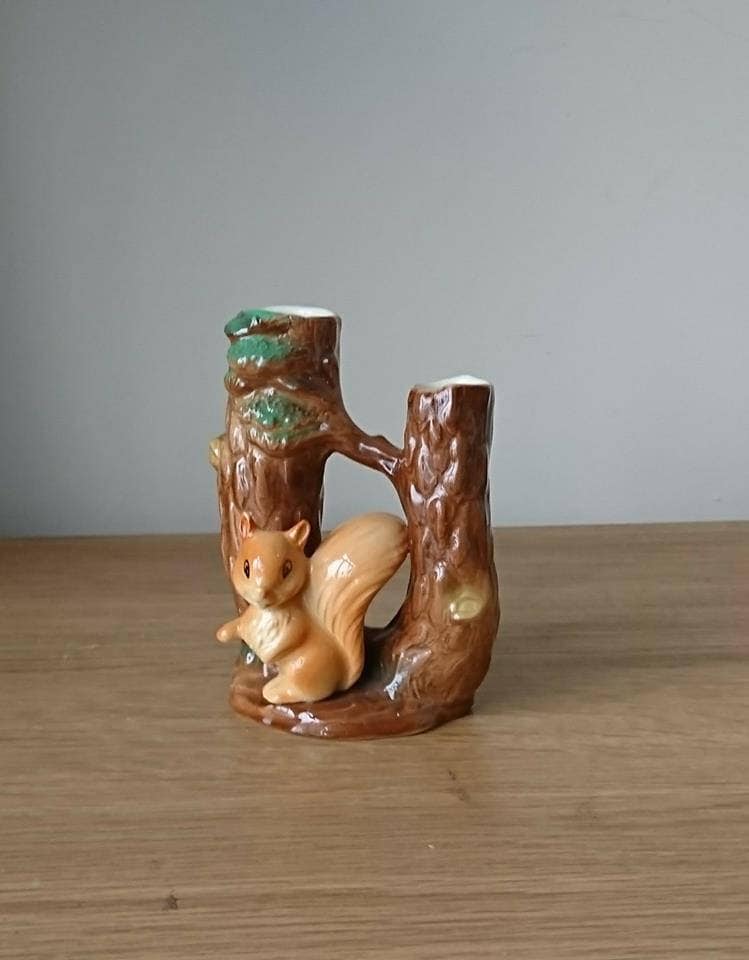 Vintage Hornsea Fauna Squirrel Vase, Royal England Planter No. 48