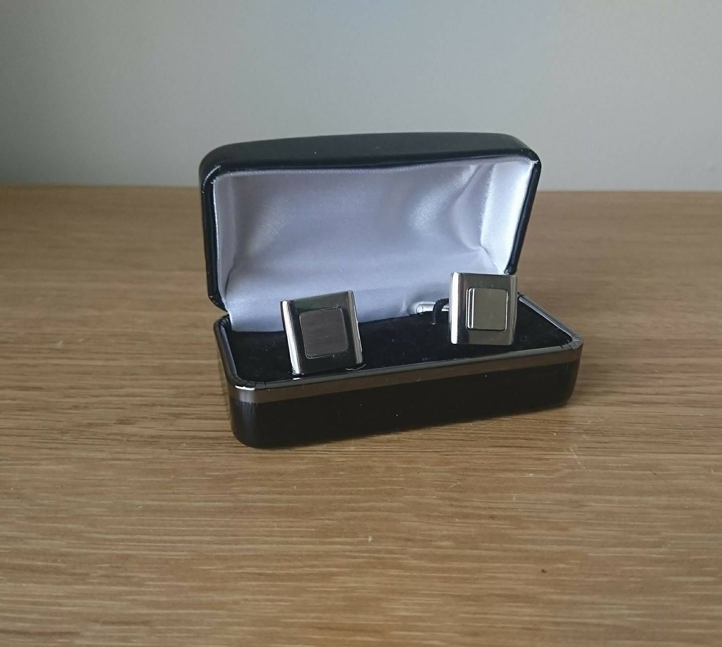 Vintage Cufflinks Cuff Links Silver Tone Modernist Style Gift For Men Boxed