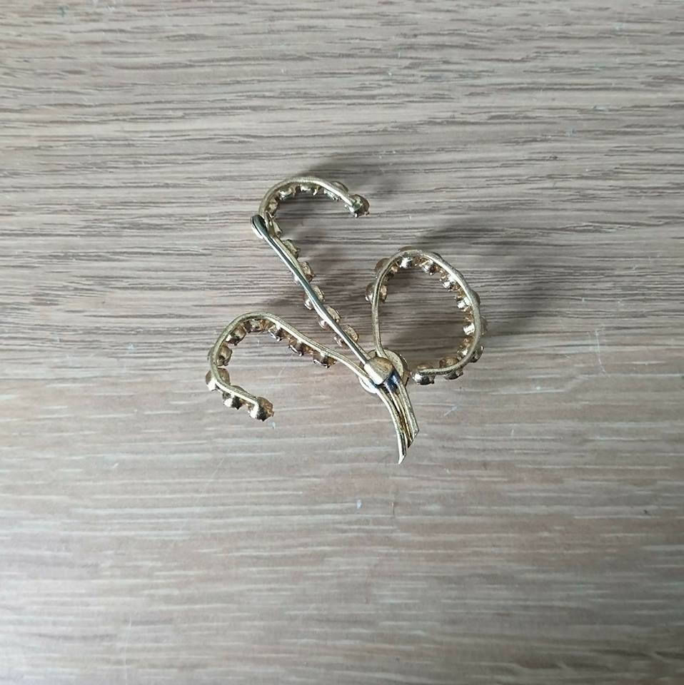 Vintage Art Deco Diamond Rhinestone Brooch Pin Costume Jewellery Jewelry