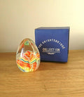 Vintage Knightsbridge Glass Paperweight, Wavy Line Egg Shape, Boxed