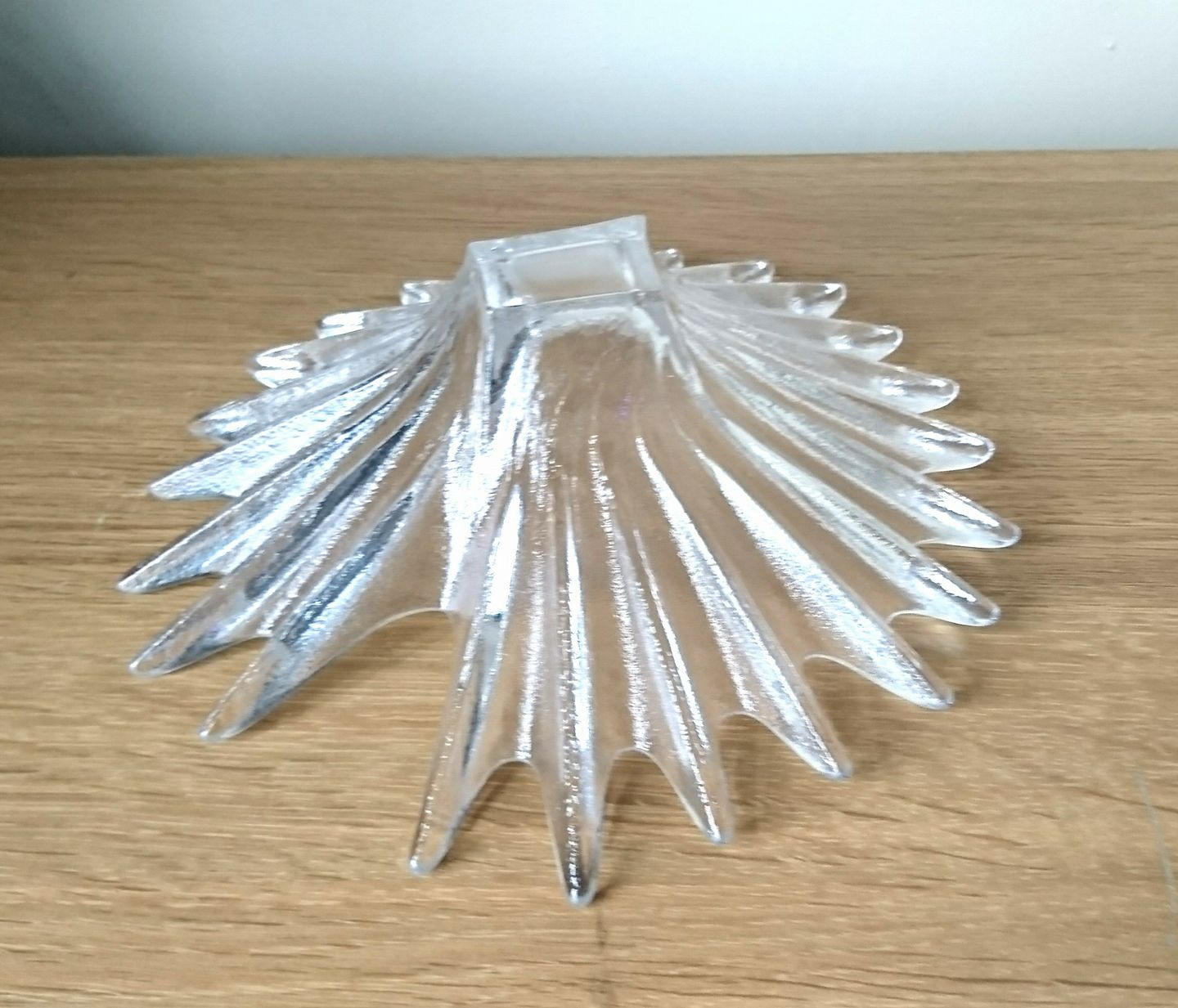 Vintage 1960s Modernist Fluted Glass Bowl, Clear Key Dish
