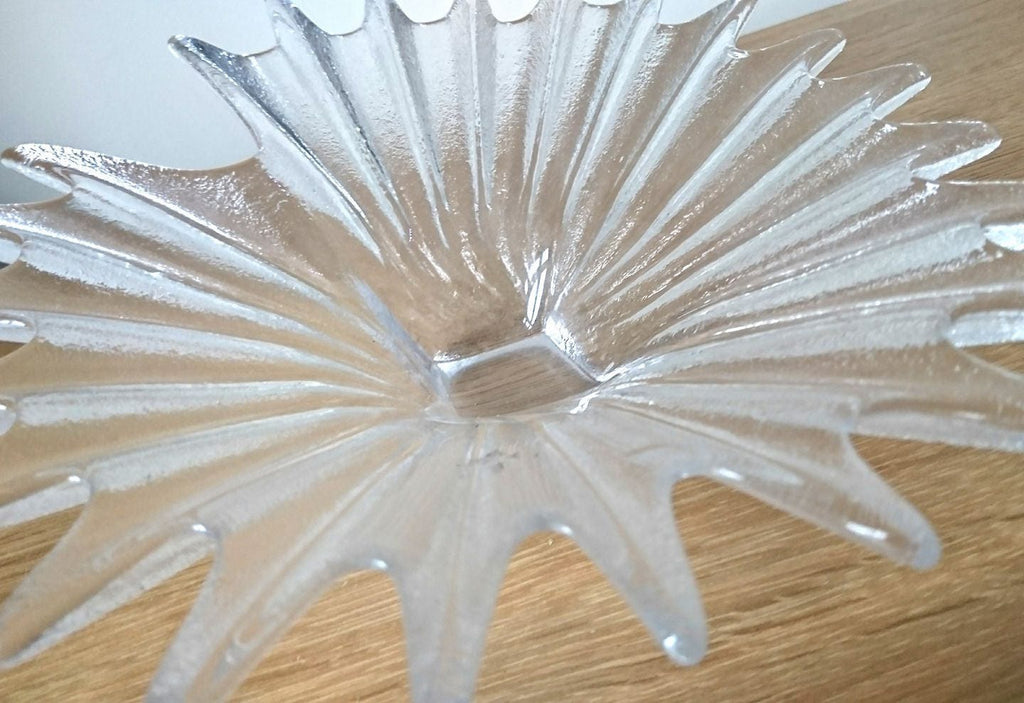 Vintage 1960s Modernist Fluted Glass Bowl, Clear Key Dish