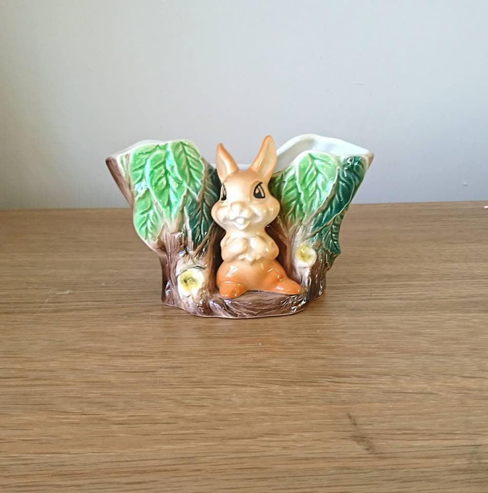 Vintage Hornsea Fauna Rabbit Planter, Royal Kitsch Decor
