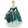 Vintage Royal Doulton Lady Figurine  Janine HN2461, Turquoise Gown