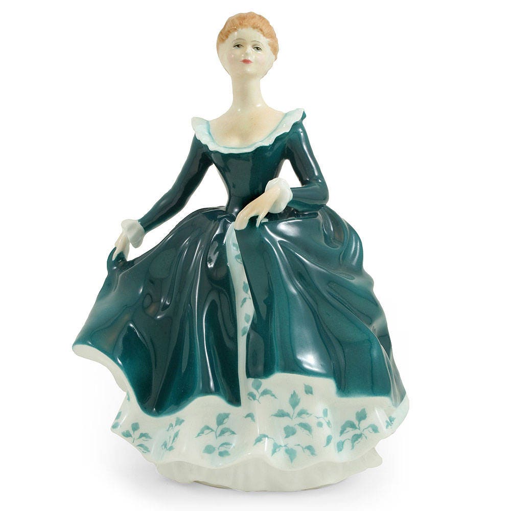 Vintage Royal Doulton Lady Figurine  Janine HN2461, Turquoise Gown