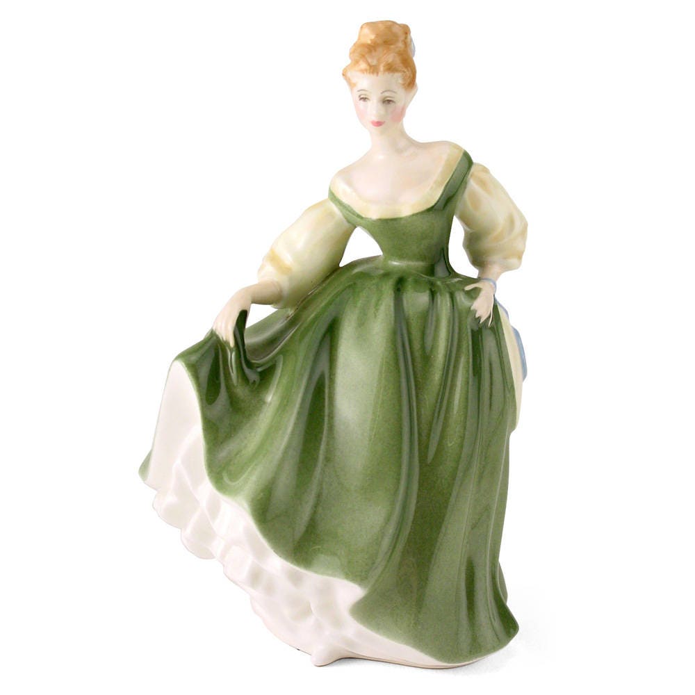Royal Doulton Lady Figurine "Fair Lady" HN 2193 Year 1962 Green Dress Beautiful Collectable Lady Figurine