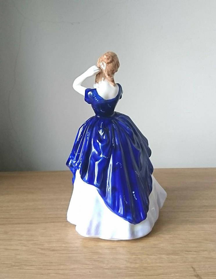 Vintage Royal Doulton Figurine, Lady Laura HN3136, Blue Dress