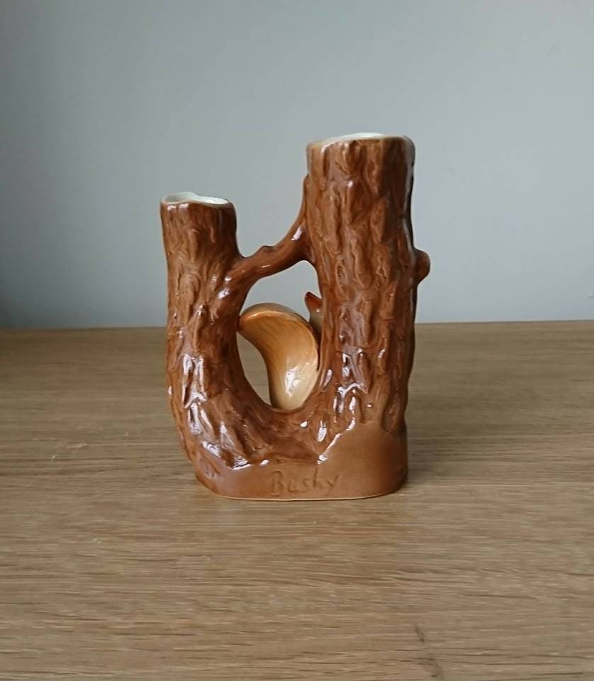 Vintage Hornsea Fauna Squirrel Vase, Royal England Planter No. 48