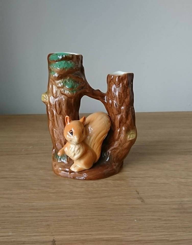 Vintage Hornsea Fauna Squirrel Vase, Royal England Planter No. 48