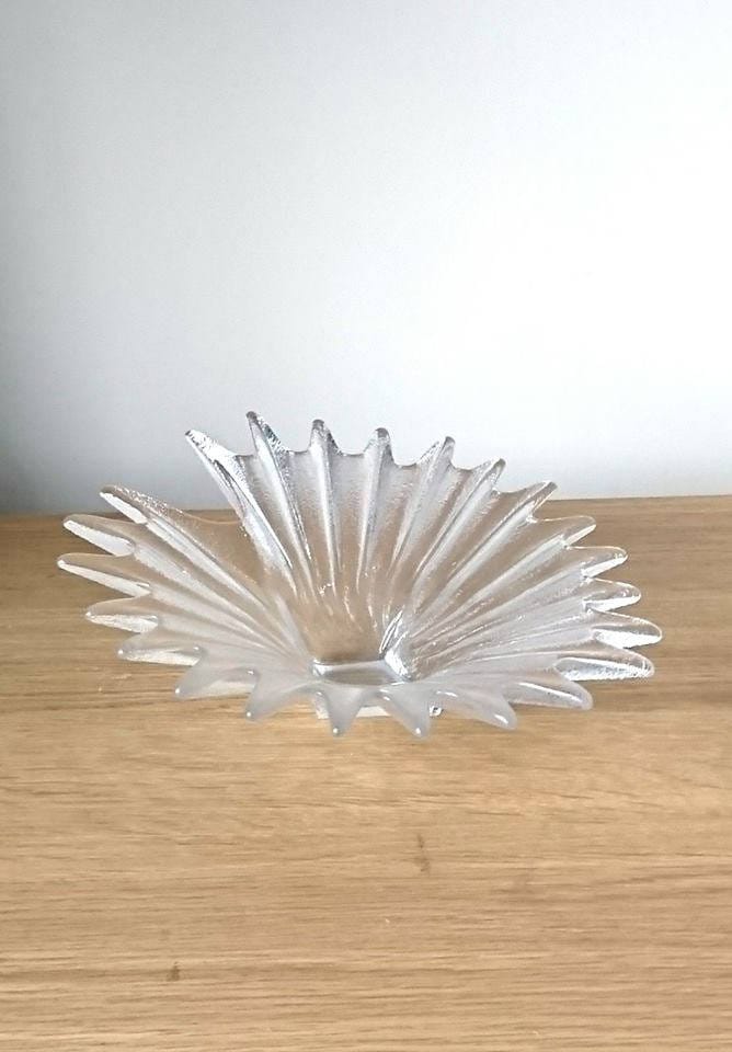 Vintage 1960s Modernist Fluted Glass Bowl, Clear Key Dish