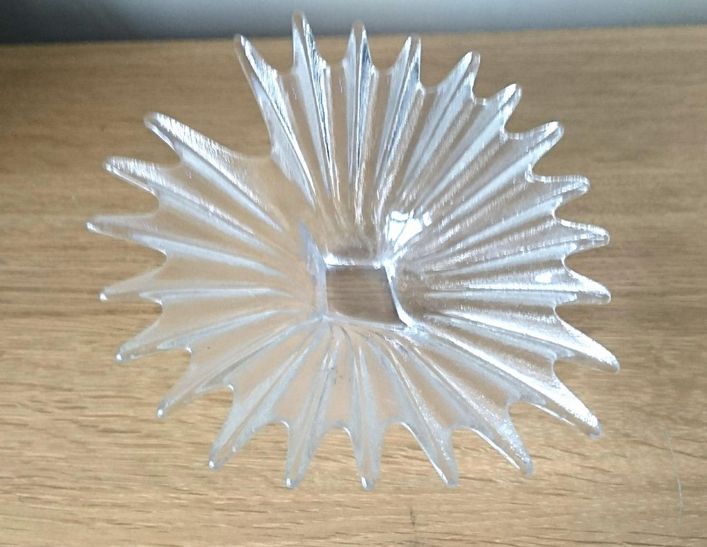 Vintage 1960s Modernist Fluted Glass Bowl, Clear Key Dish