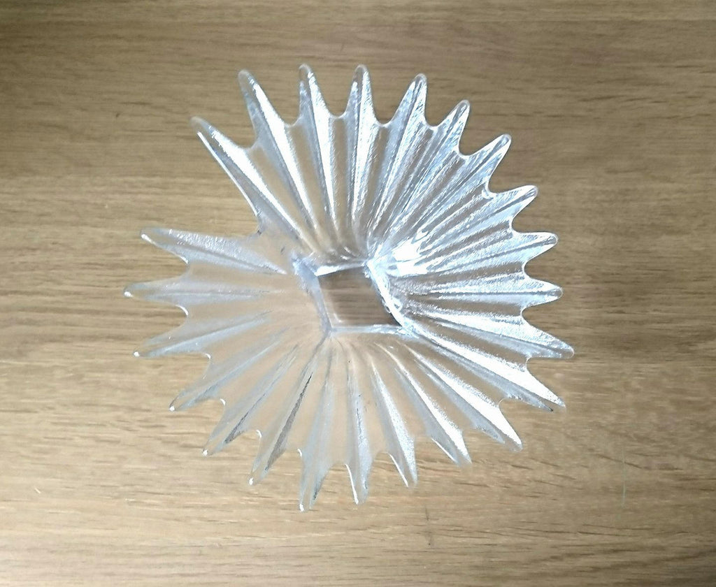 Vintage 1960s Modernist Fluted Glass Bowl, Clear Key Dish