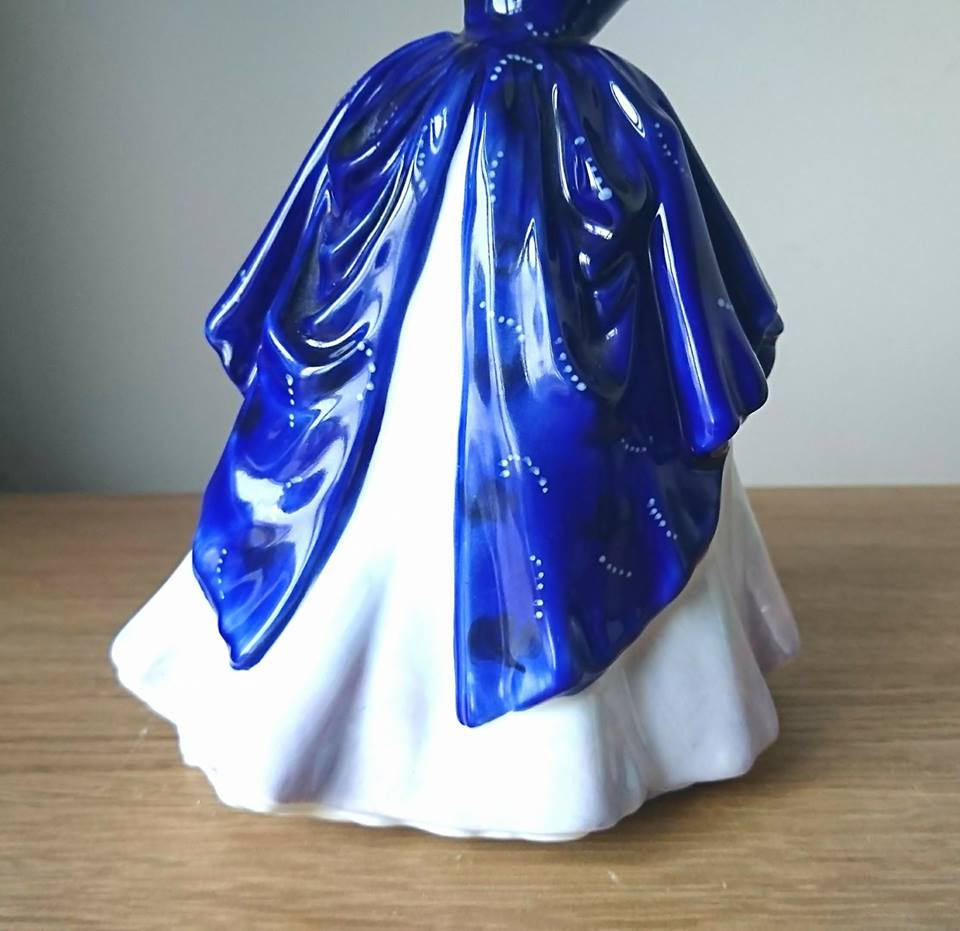 Vintage Royal Doulton Figurine, Lady Laura HN3136, Blue Dress