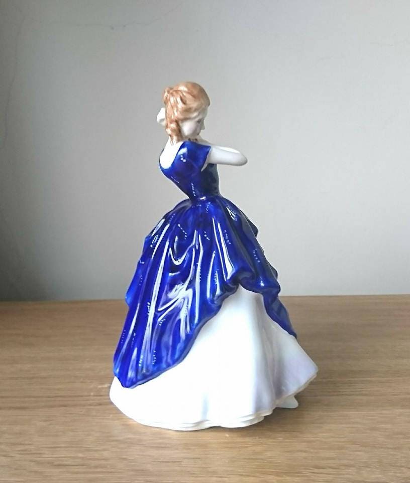 Vintage Royal Doulton Figurine, Lady Laura HN3136, Blue Dress
