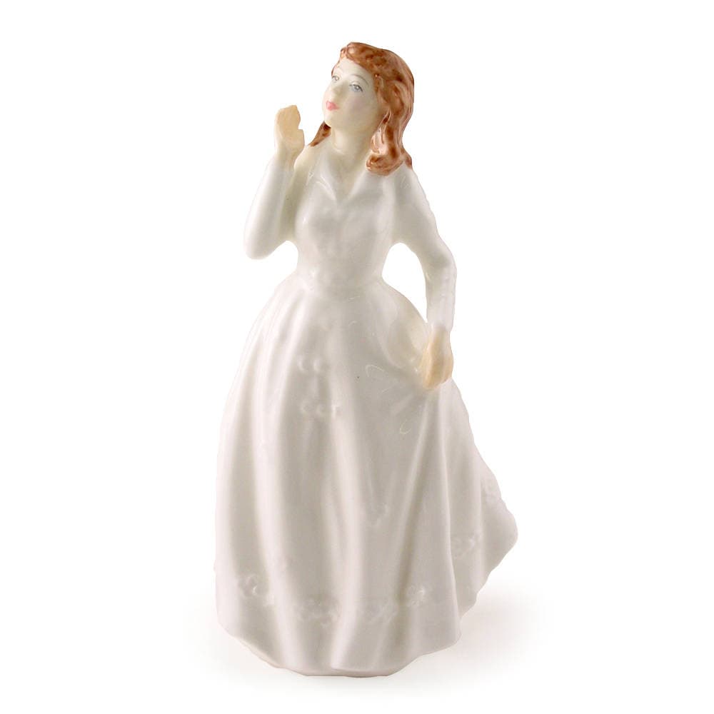 Royal Doulton Lady Figurine Joy HN3875 Pretty White Dress Figurine Collectors Club