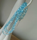 Vintage Beaded Necklace Blue Plastic Clear Chunky Multistrand Necklace Costume Jewellery Jewelry