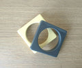 Retro Chunky Square Bangles Set, Yellow & Gray Vintage Costume Jewelry