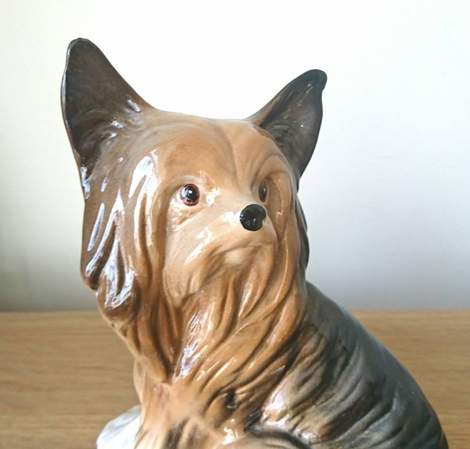 Vintage Yorkshire Terrier Melba Ware Dog Figurine Ceramic Ornament Made in England Yorkie Dog