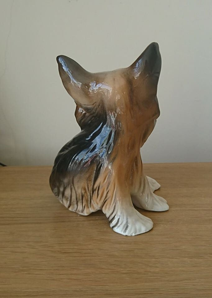 Vintage Yorkshire Terrier Melba Ware Dog Figurine Ceramic Ornament Made in England Yorkie Dog