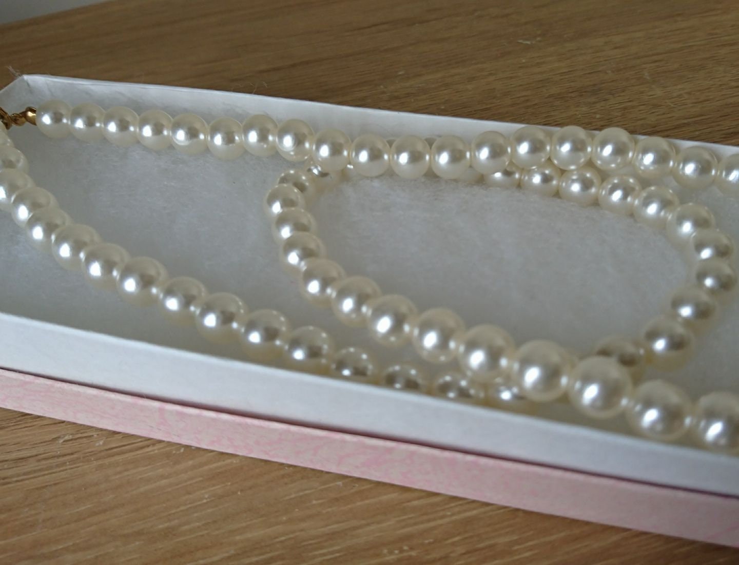 Vintage 1960s Faux Pearl Necklace, Single Strand, Costume Jewelry