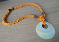 Vintage Shell Necklace Pendant Wooden Tribal Ceramic Orange Beaded Necklace Costume Jewellery Jewelry