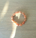 Vintage Orange Brown Beaded  Boho Stone Bracelet Retro Bangle Pebble Bracelet Costume Jewellery Jewelry.