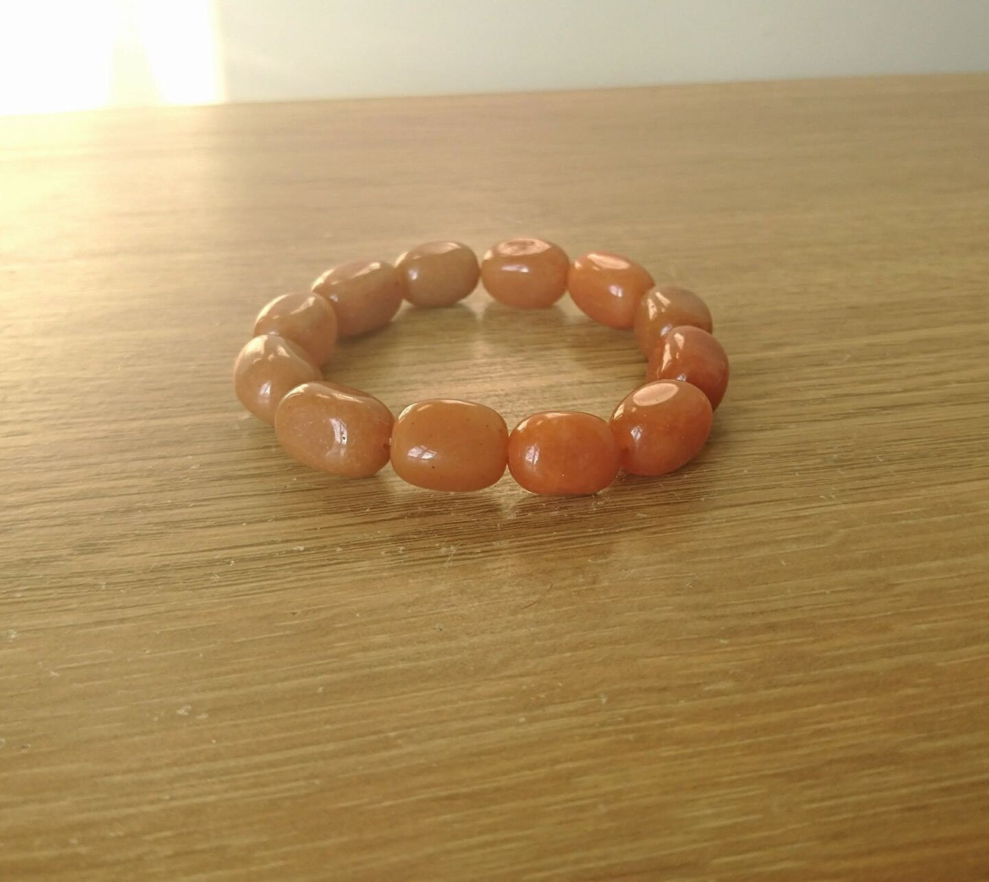 Vintage Orange Brown Beaded  Boho Stone Bracelet Retro Bangle Pebble Bracelet Costume Jewellery Jewelry.
