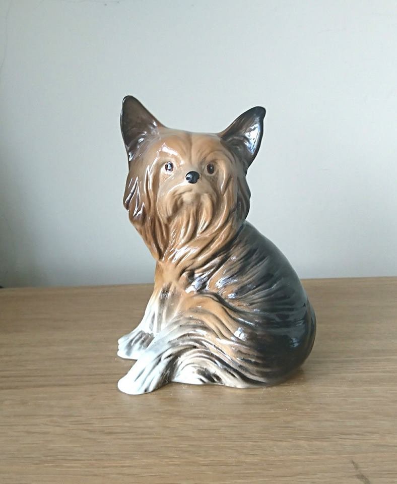 Vintage Yorkshire Terrier Melba Ware Dog Figurine Ceramic Ornament Made in England Yorkie Dog