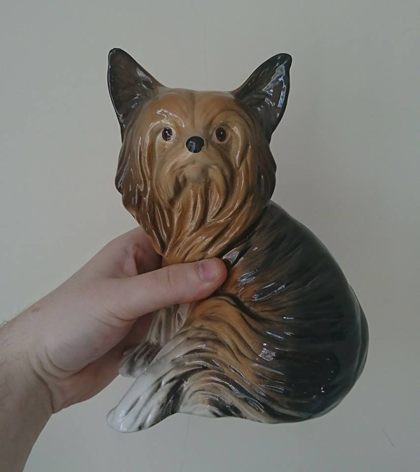 Vintage Yorkshire Terrier Melba Ware Dog Figurine Ceramic Ornament Made in England Yorkie Dog