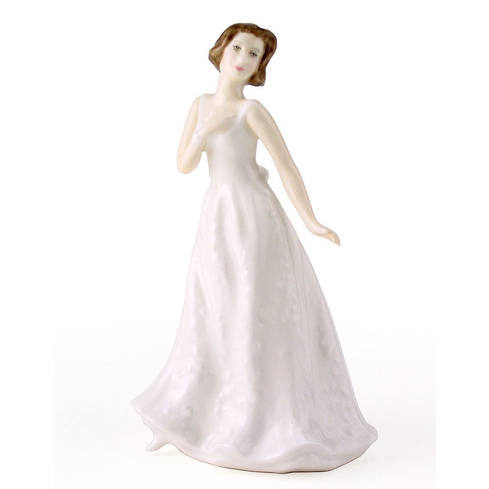 Royal Doulton Cherish Figurine, HN4442 - Sentiments Collection, White Dress