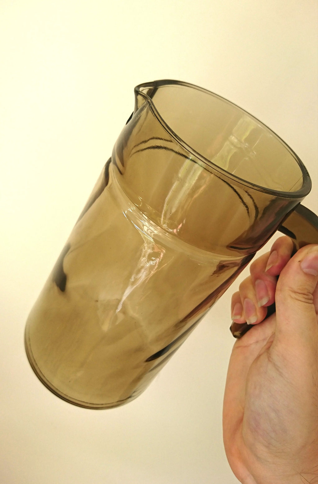 Vintage Gray Glass Pitcher Set, 1970s Retro Barware, Mid-Century Modern