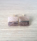 Vintage Cufflinks Square Gold Tone Brown Retro Cuff Links Jewellery Mens Accessory