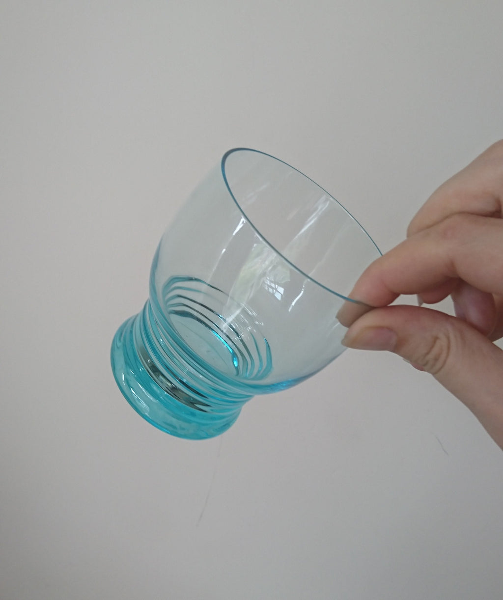 Vintage Blue Glass Pitcher Set, 1970s Retro Barware, Mid Century Modern, 6-Piece