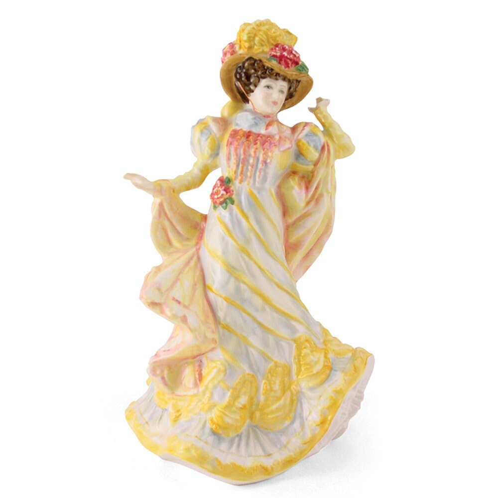 Royal Doulton Primose Figurine HN3710 Flowers of Love Pretty Lady Figurine Yellow Dress