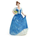 Royal Doulton Helen Figurine  HN3601  Nada Pedley Classic Pretty Ladies Blue Dress Flowers Vintage Porcelain