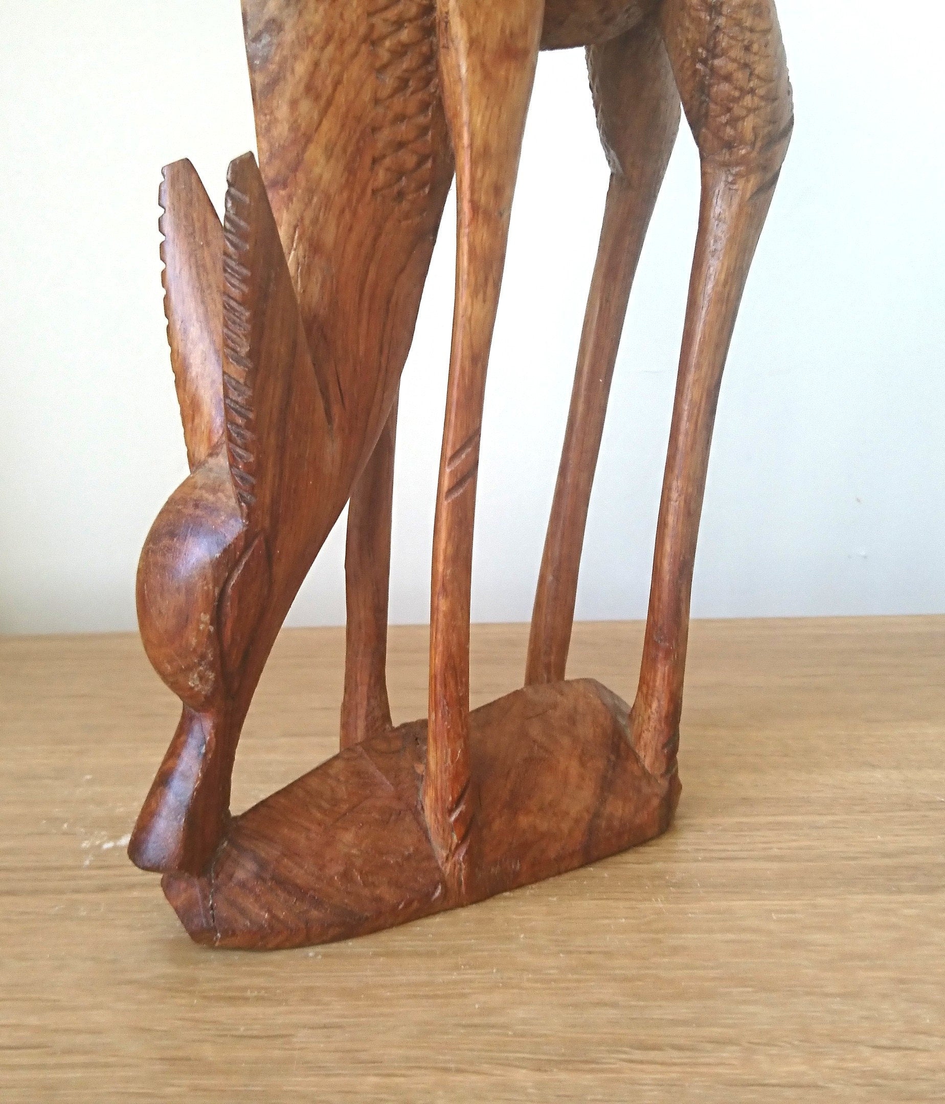 Vintage Hand Carved Teak Gazelle Figurine  African Home Decor