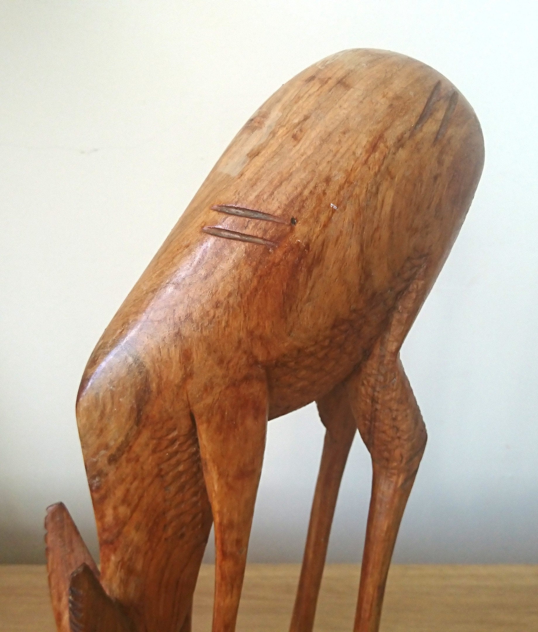 Vintage Hand Carved Teak Gazelle Figurine  African Home Decor