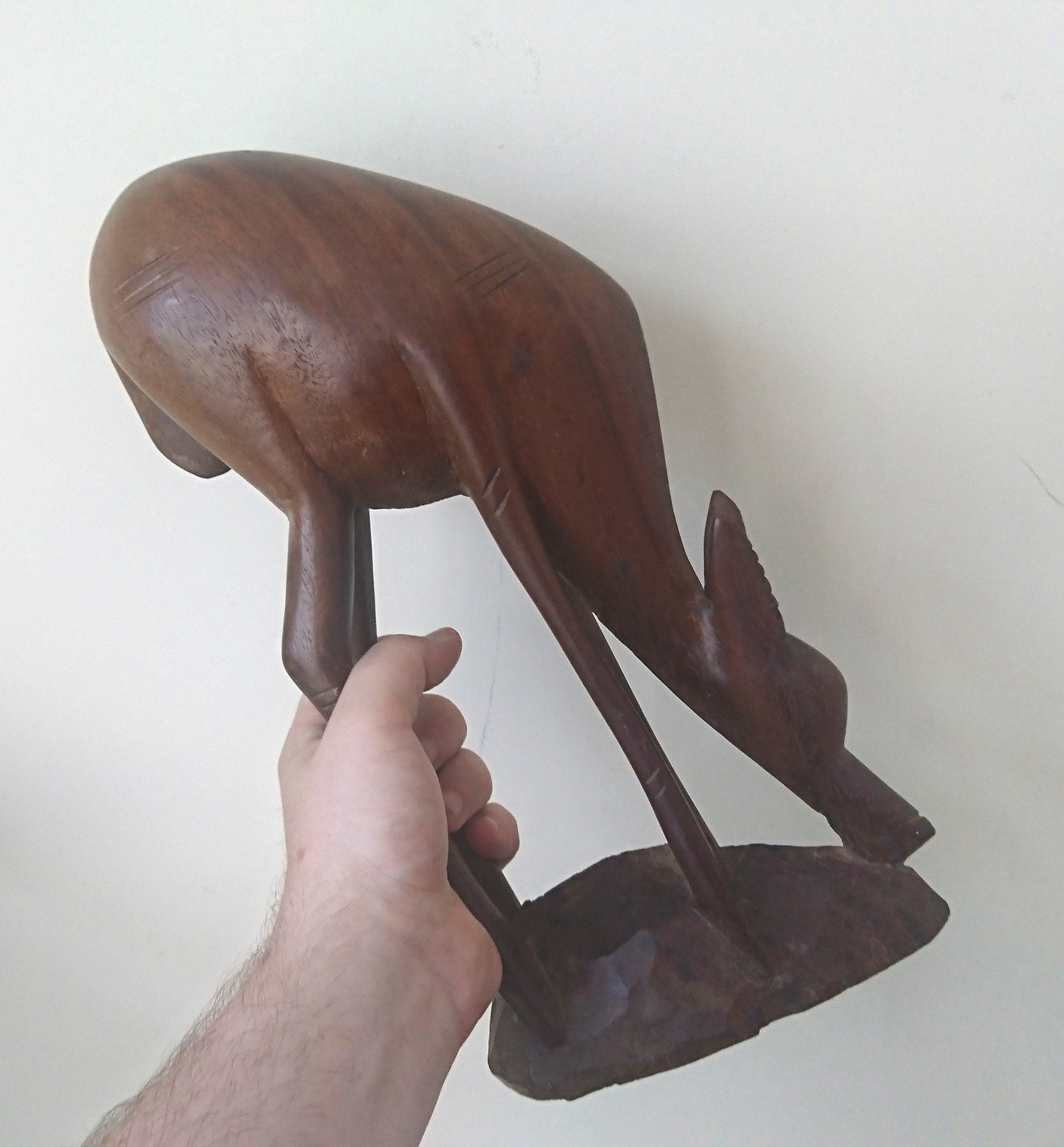 Vintage Hand Carved Teak Gazelle Figurine  African Home Decor