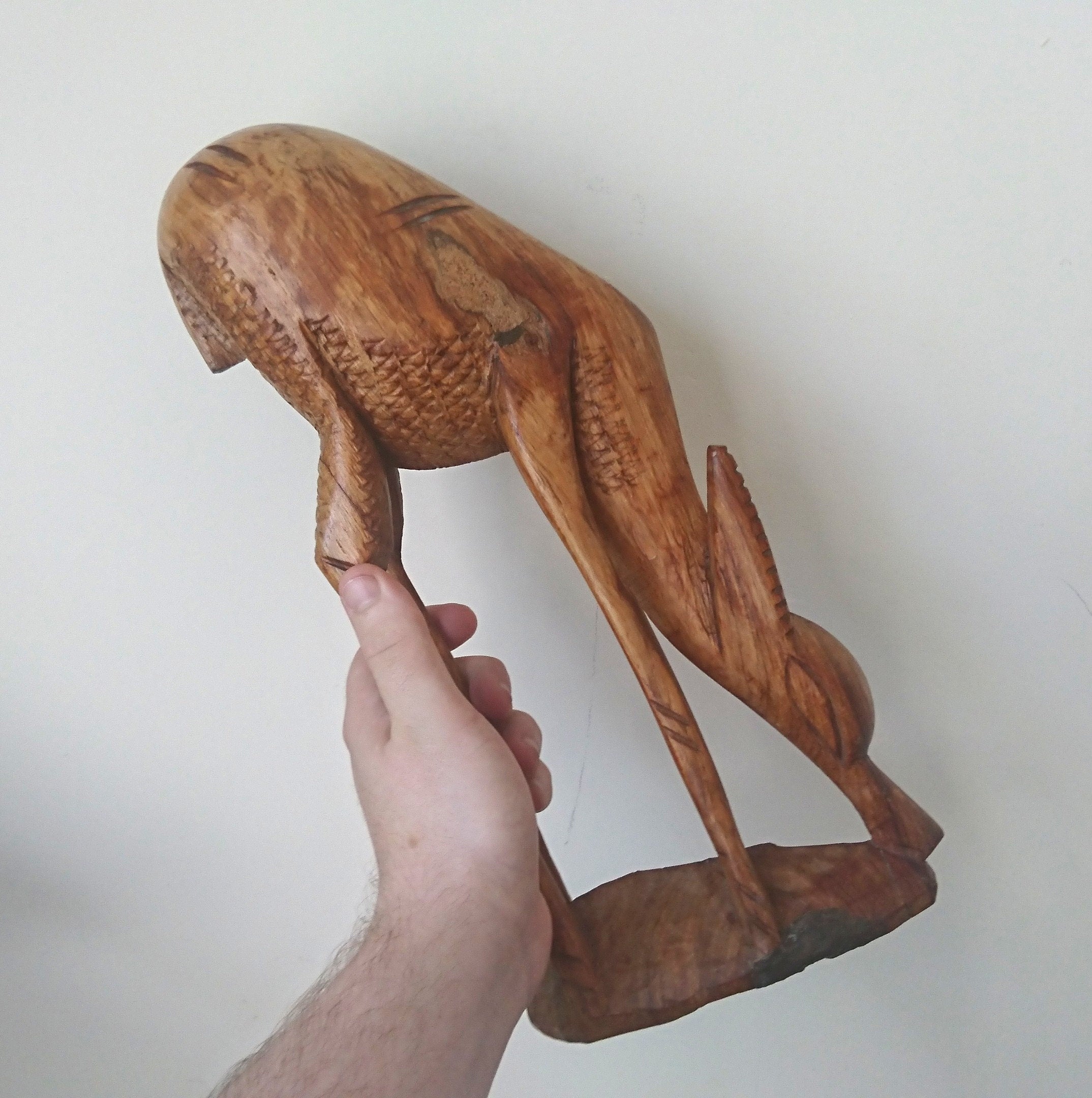 Vintage Hand Carved Teak Gazelle Figurine  African Home Decor