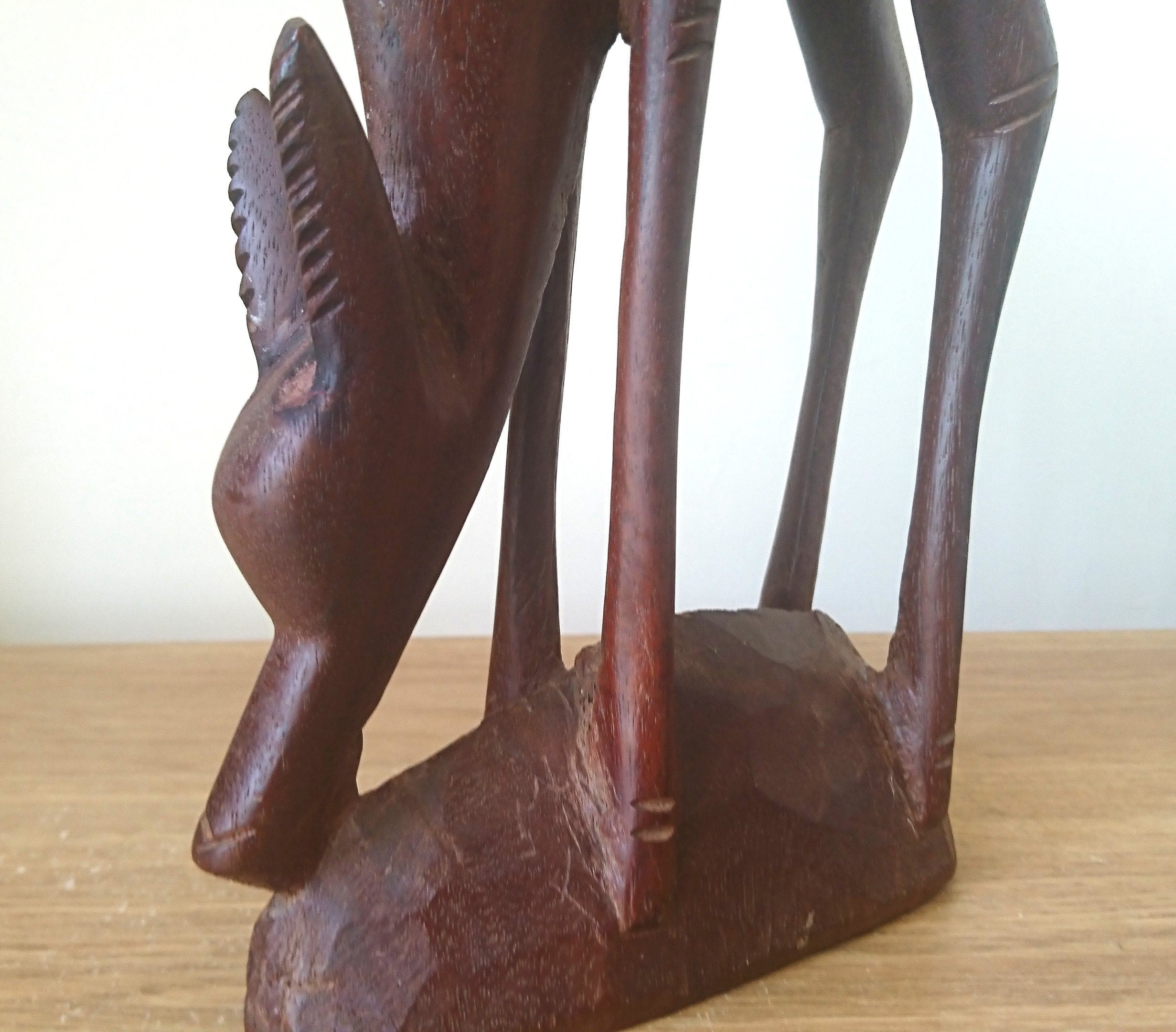 Vintage Hand Carved Teak Gazelle Figurine  African Home Decor